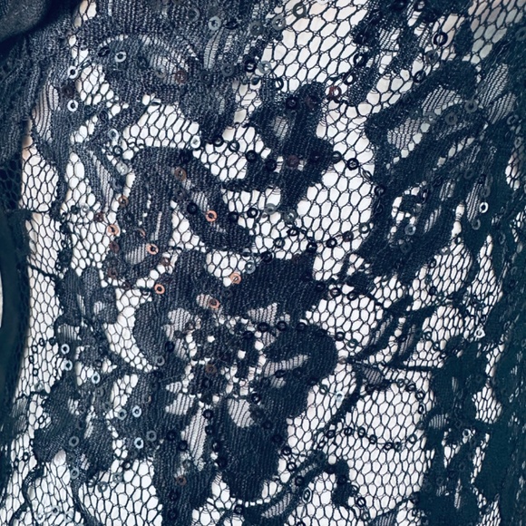 windsor lace bodysuits sequins blouse black size S - Picture 5 of 10